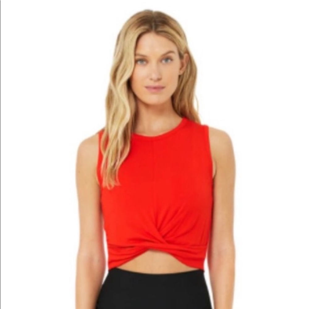 Alo Yoga Cherry Red Cover Tank
